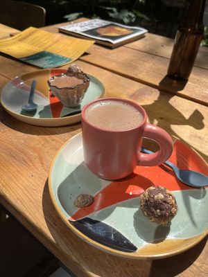 with Bliss Balls (hazelnut)   at Wild Child Cacao in Amsterdam