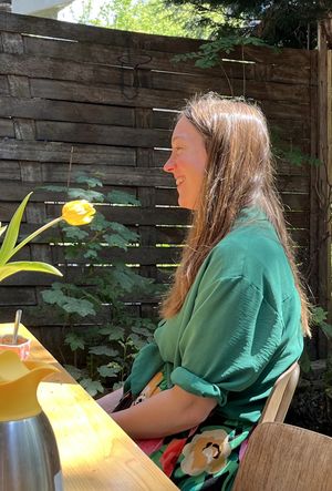 Our sweet host  at Wild Child Cacao in Amsterdam