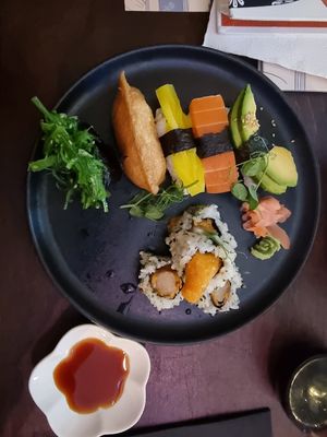 Vegan sushi platter 😍 at Necco Japanese Cafe Bar in London