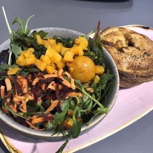Pie and salad (eat in)  at Pink Lane Bakery - Acorn Rd in Newcastle Upon Tyne