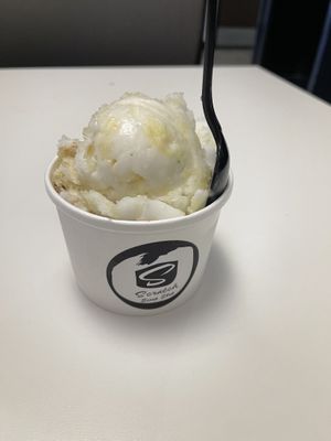 Pina colada sorbet. So good   at Scratch Ice Cream in Brookfield