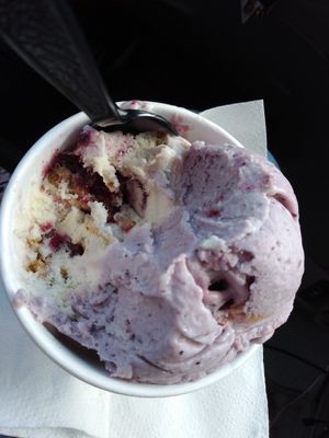 Blueberry lemon curd and blueberry crumble at Scratch Ice Cream in Brookfield