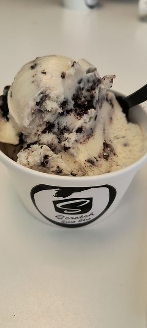 Homemade small batch ice cream 🍨!  Highly recommend! Vegan and non-vegan options. All allergens clearly marked. Gluten free options too. at Scratch Ice Cream in Brookfield