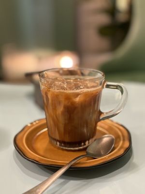 Vegan Iced caramel latte   at Fiuri Milano - Flowers and Coffee in Milan