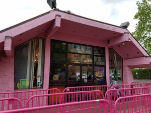 outside at Voodoo Doughnut Too in Portland