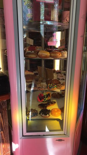 So many doughnuts at Voodoo Doughnut Too in Portland