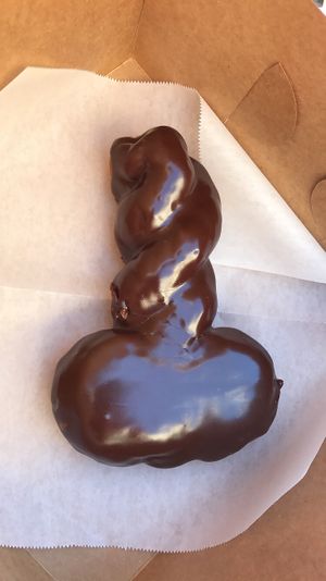 Cream filled and chocolate covered (& vegan) at Voodoo Doughnut Too in Portland