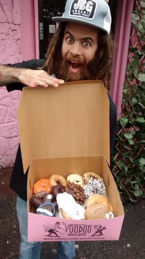vegan doughnuts for lovers at Voodoo Doughnut Too in Portland