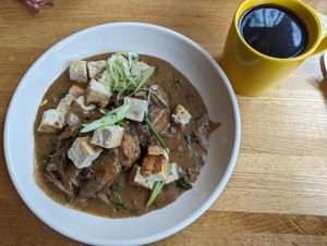 Biscuits & gravy with optional tofu at Black Locust Café in Madison