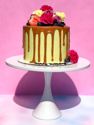 Fruit & Floral Cake (pre-order) at VTasteCakes Vegan Bakeshop in Tucker