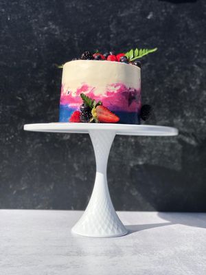 Custom Abstract Cake at VTasteCakes Vegan Bakeshop in Tucker