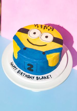 Custom Minion Smash Cake at VTasteCakes Vegan Bakeshop in Tucker