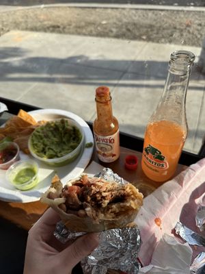 Vegan beyond burrito, guacamole and chips  at El Capitan Taqueria - Folsom St in San Francisco