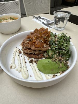 Savory waffles   at roots - Münstergasse in Zurich