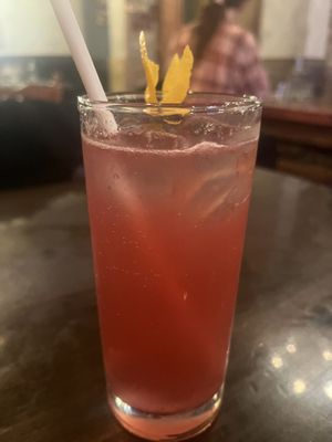 Berry shrub with soda  at The Wren in Toronto