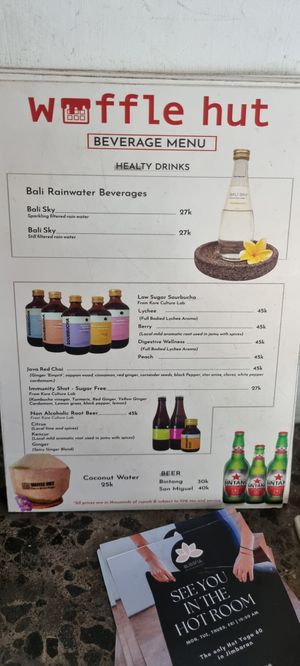 Menu at Waffle Hut in Pecatu