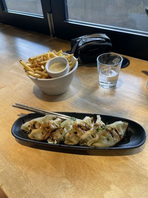 The best dumplings!! Chip serve huge and so tasty 🤤   at Coca bar in Maroochydore