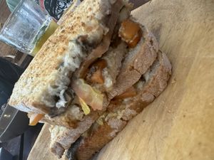 Vegetarian toast with vegan cashew cheese 🙌🏻  at Brick in Lisbon