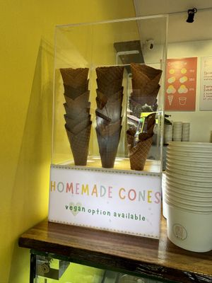 Waffle cone available   at Juno's Gelato in Palolem