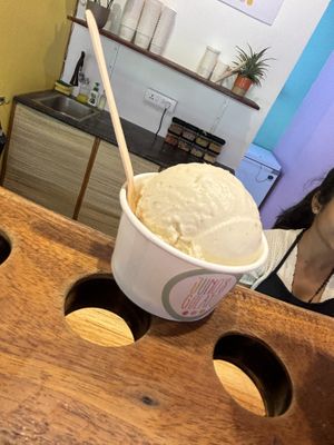 Pina colada ice cream    at Juno's Gelato in Palolem