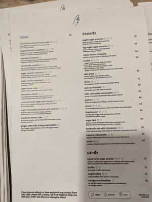 Menu #Veganuary at Angel Cakes in Dubai