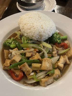 Tofu mixed veggies w/ ricee  at Indochine Downtown in Jacksonville