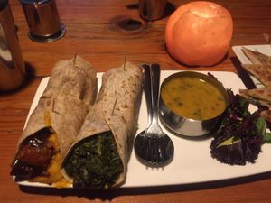 Double Roti Wrap at East is East - Broadway in Vancouver