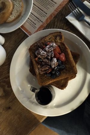 French toast with fruit and nuts at Moose Coffee in Liverpool
