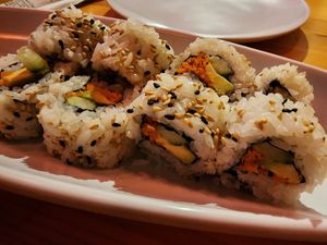 Veggie sushi roll at GoBistro in Miami