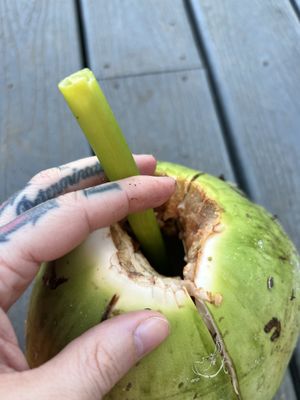 Even the straw is plant based.  at Market at Sun Farm in Honolulu