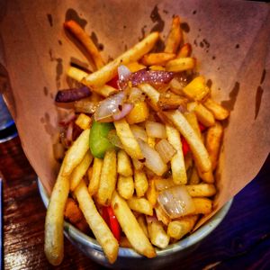 Salt and pepper chips are vegan and delicious at The Refreshment Rooms in Birkenhead