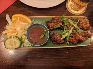 Onion rings - 4/5. We at least ordered onion rings but I am not 100% that's what we got. at Sadhu in Berlin