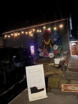 Large parking lot in the back, just walk up the ramp to enter  at Garden House in Rosendale