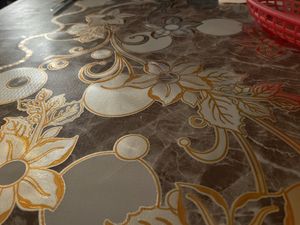 I loved the table cloths   at Garden House in Rosendale