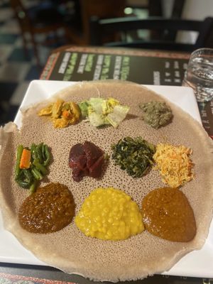 Veggie platter   at Delish Ethiopian Cuisine in Seattle