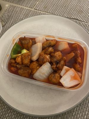 Vegan sweet and sour chicken #Veganuary at Hot Wok Chinese Takeaway in North London
