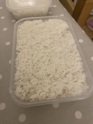 Steamed rice  at Hot Wok Chinese Takeaway in North London
