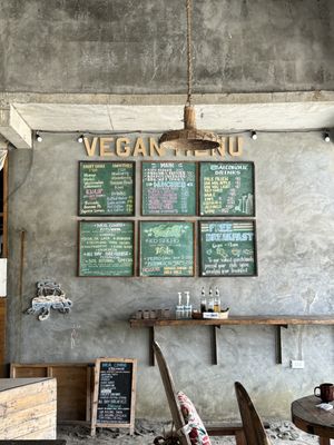 vegan menu  at Kislap Beach Bar in San Felipe