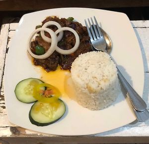 chinese pepper steak meal combo  at Kislap Beach Bar in San Felipe