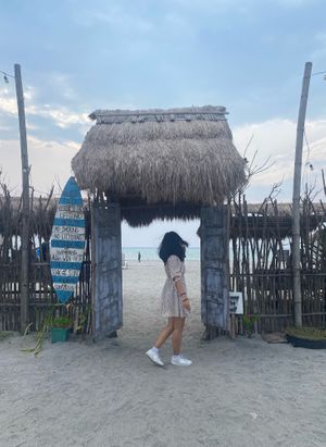 entrance from the beach  at Kislap Beach Bar in San Felipe
