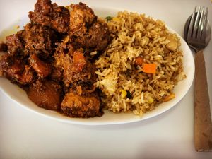 vegan rendang with rice  at Loving Hut Perth in Wembley