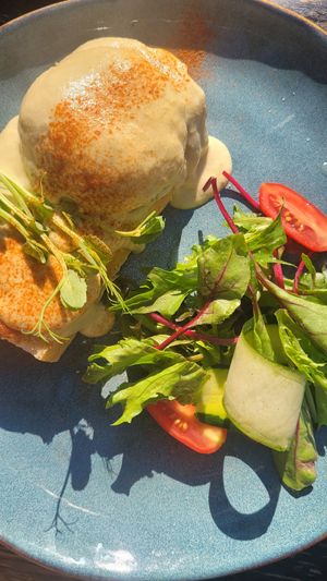 No-Eggs Benedict at Loving Hut Perth in Wembley