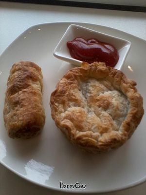 Pie and roll (made by Loving Hut themselves from their own recipes) at Loving Hut Perth in Wembley