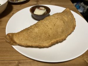 Vegan calzone  at Konataka in Tokyo