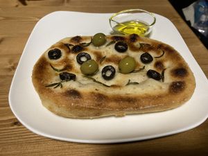 Homemade focaccia (not on regular menu)  at Konataka in Tokyo