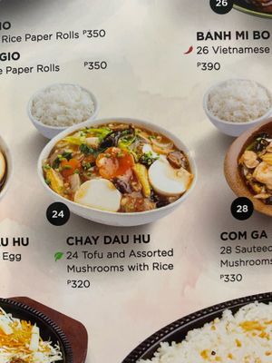 chay dau hu (tofu and assorted mushrooms with rice)  at Pho Hoa - SM North EDSA in Quezon City