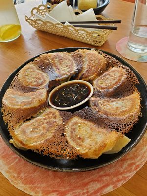 Classico dumplings and eggplant at Dumplings & Noodles in Vilcabamba