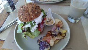 Hamburguesa fungi at Integrando con Sentido in Melipilla