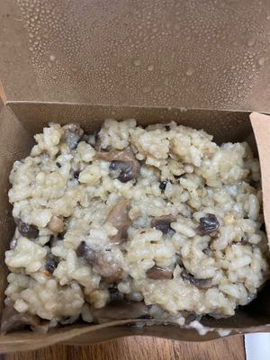 Mushroom risotto at Mandala VGF in Wynnum