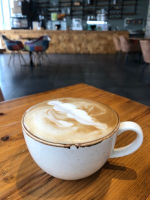 Oat milk cappuccino  at Sweet Greens Restaurant in Abu Dhabi